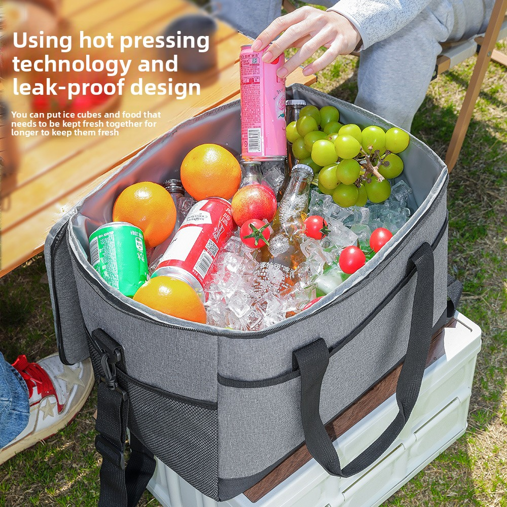 Small Insulated Lunch Bag 10L Cooler Tote Box with Shoulder Strap Leakproof Thermal Meal Prep Carrier for Work School Picnic Navy Blue