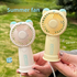 Mini Handheld Fan Rechargeable Portable Personal Cooling Device Cute Bear Design 3 Speed Adjustable with Stand Lanyard for Travel Kids Office Yellow