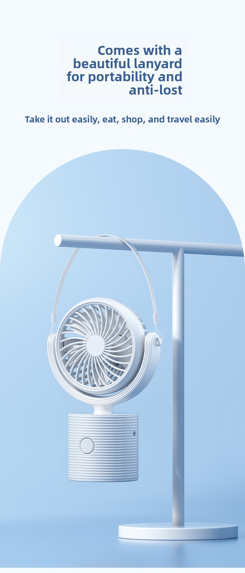 Portable Turbo Fan 3-in-1 Mini Handheld Desk Fan Rechargeable Personal Cooling Device with Neck Lanyard 180 Degree Adjustable Head Quiet Wind Pink