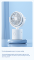 Portable Turbo Fan 3-in-1 Mini Handheld Desk Fan Rechargeable Personal Cooling Device with Neck Lanyard 180 Degree Adjustable Head Quiet Wind White