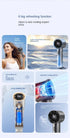 High Speed Handheld Turbo Fan Light Luxury Grey 3 Adjustable Speeds LED Display Portable Personal Cooling Fan Rechargeable for Travel Office Outdoor