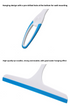 2 PCS Window Squeegee Glass Wiper  Shower Screen Cleaner Tool with TPR Blade Non Slip Handle for Bathroom Mirror and Car Windscreen Blue and Green