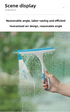 2 PCS Window Squeegee Glass Wiper  Shower Screen Cleaner Tool with TPR Blade Non Slip Handle for Bathroom Mirror and Car Windscreen Red and Blue