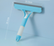Blue 3-in-1 Window Squeegee with Built-in Spray Bottle - Dual Sided Sponge Glass Cleaner - Streak Free Tool for Shower Screens, Mirrors & Car Windows