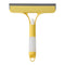 Yellow 3-in-1 Window Squeegee with Built-in Spray Bottle - Dual Sided Sponge Glass Cleaner - Streak Free Tool for Shower Screens, Mirrors & Car Windows
