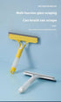 Yellow 3-in-1 Window Squeegee with Built-in Spray Bottle - Dual Sided Sponge Glass Cleaner - Streak Free Tool for Shower Screens, Mirrors & Car Windows