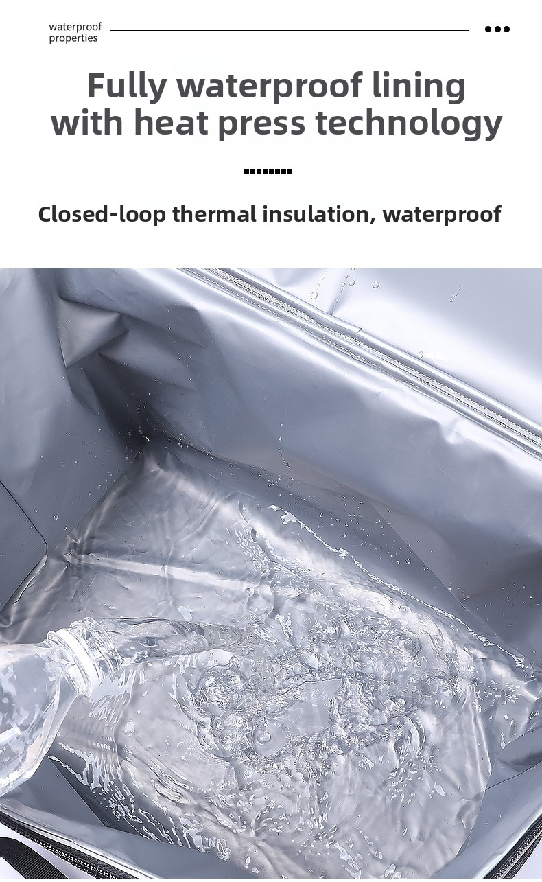 Large 30L Insulated Cooler Bag - Leakproof Thermal Lunch Tote with Shoulder Strap - Heavy Duty Blue Picnic Box for Beach, Camping & Work