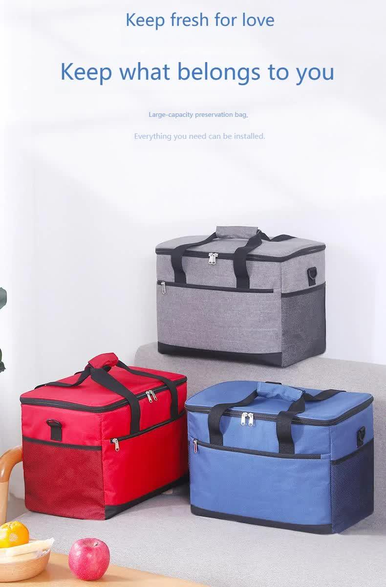 Large 30L Insulated Cooler Bag - Leakproof Thermal Lunch Tote with Shoulder Strap - Heavy Duty Black Picnic Box for Beach, Camping & Work