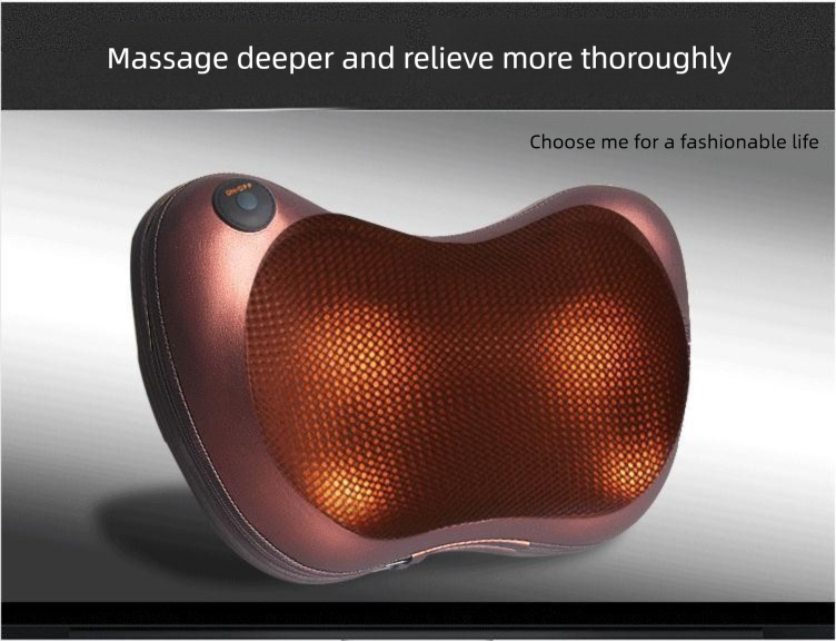 Electric Shiatsu Massage Pillow with Heat - Bi-Directional Deep Kneading Neck & Back Massager - Portable Car & Home Cushion for Muscle Relief - Black