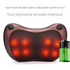 Cordless Rechargeable Shiatsu Massage Pillow - 8 Node Deep Kneading Neck & Back Massager with Heat - Wireless Portable Cushion for Home Car & Travel - Brown