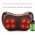 Cordless Rechargeable Shiatsu Massage Pillow - 8 Node Dual Button Neck & Back Massager with Heat - Wireless Deep Kneading Cushion for Car Home & Travel - Brown