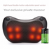 Cordless Rechargeable Shiatsu Massage Pillow - 8 Node Dual Button Neck & Back Massager with Heat - Wireless Deep Kneading Cushion for Car Home & Travel - Black