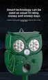 Solar Ultrasonic Animal Repeller - Owl Design with 14 LED Flashing Lights - Outdoor Motion Sensor Deterrent for Birds, Cats, Dogs & Rodents - 5 Adjustable Modes with USB Charging