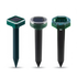 3PCS Solar Sonic Snake & Rodent Repeller Stakes - Mixed Set (Square, Round & Octagonal) - Outdoor Waterproof Ground Vibration Pest Control for Garden & Lawn - Green