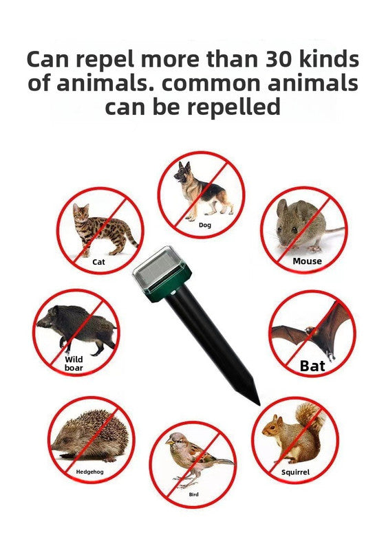 3PCS Solar Sonic Snake & Rodent Repeller Stakes - Mixed Set (Square, Round & Octagonal) - Outdoor Waterproof Ground Vibration Pest Control for Garden & Lawn - Green