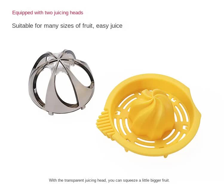 Manual Citrus Juicer & Hand Squeezer - 600ml Measuring Cup with Dual Reamer for Lemons & Oranges - Non-Slip Portable Fruit Press for Kitchen & Camping