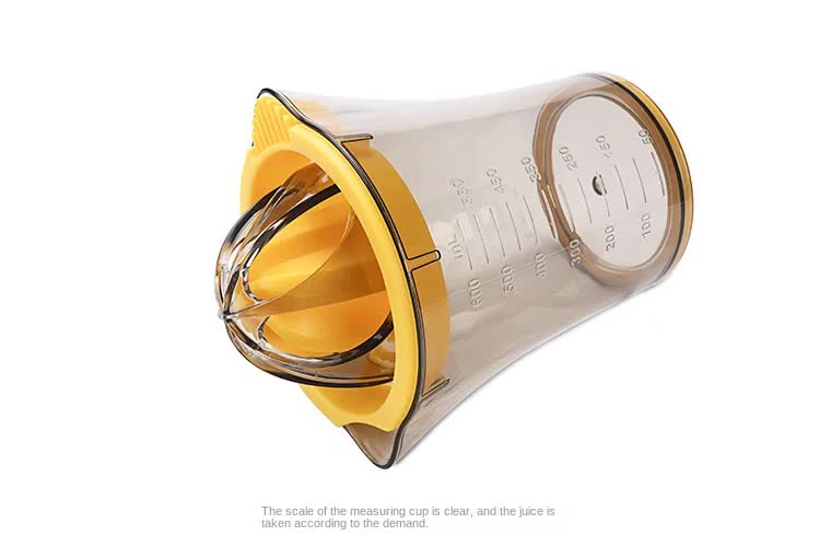 Manual Citrus Juicer & Hand Squeezer - 600ml Measuring Cup with Dual Reamer for Lemons & Oranges - Non-Slip Portable Fruit Press for Kitchen & Camping