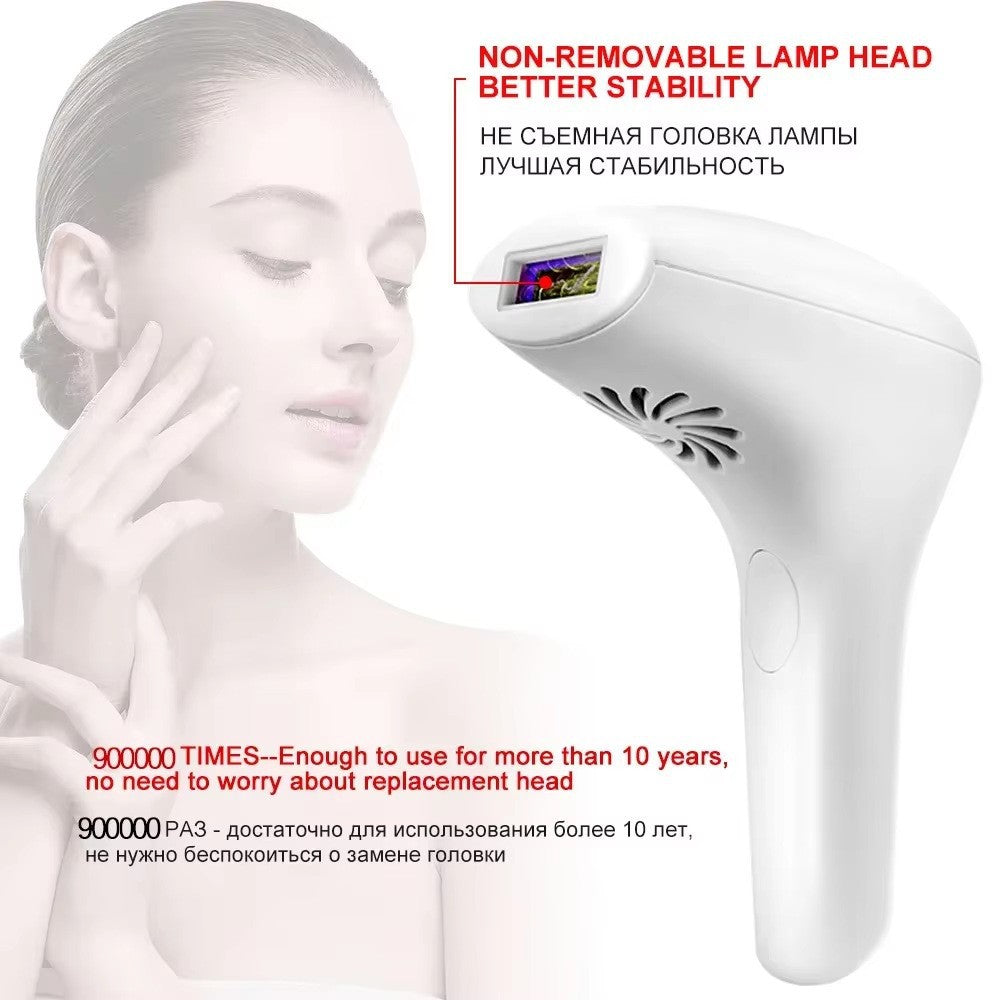 IPL Laser Hair Removal Handset for Women & Men - 900,000 Flashes Home Use Hair Remover Device for Face Body Bikini & Underarms - Painless & Effective Reduction - AU Plug White