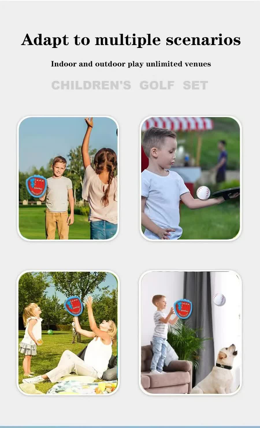 LED Light Up Toss and Catch Game Set - 2 Glowing Blue Paddles & 3 Sticky Rugby - Fun Outdoor Beach & Camping Toy for Kids & Adults - Includes Mesh Storage Bag