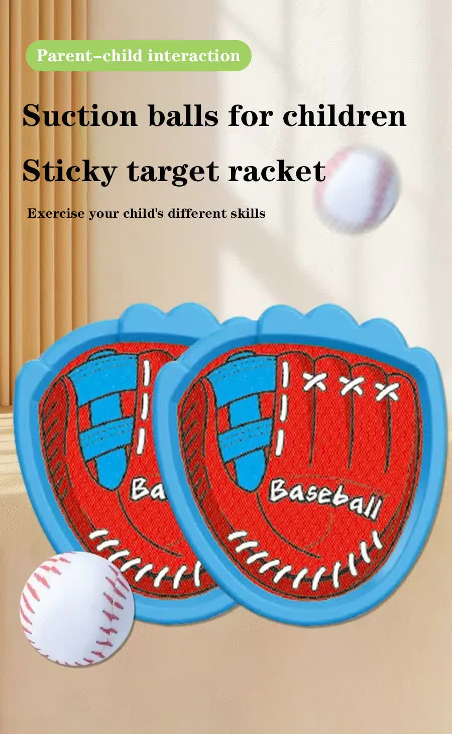 LED Light Up Toss and Catch Game Set - 2 Glowing Blue Paddles & 3 Sticky Basketball - Fun Outdoor Beach & Camping Toy for Kids & Adults - Includes Mesh Storage Bag