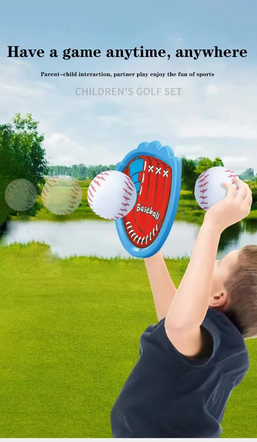 LED Light Up Toss and Catch Game Set - 2 Glowing Blue Paddles & 3 Sticky Basketball - Fun Outdoor Beach & Camping Toy for Kids & Adults - Includes Mesh Storage Bag