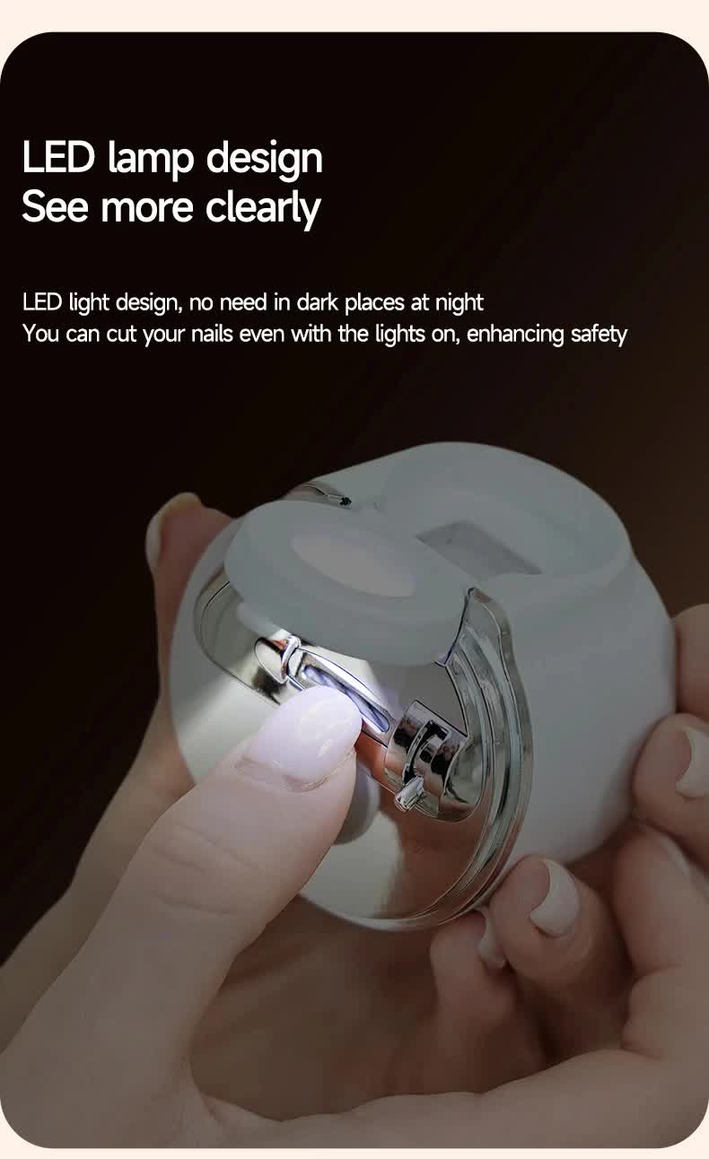 2-in-1 Electric Nail Clipper with Magnifying Glass & LED Light - Automatic Nail Trimmer & Polisher for Babies, Seniors & Adults - Safe USB Rechargeable Manicure Tool with Debris Storage - Blue