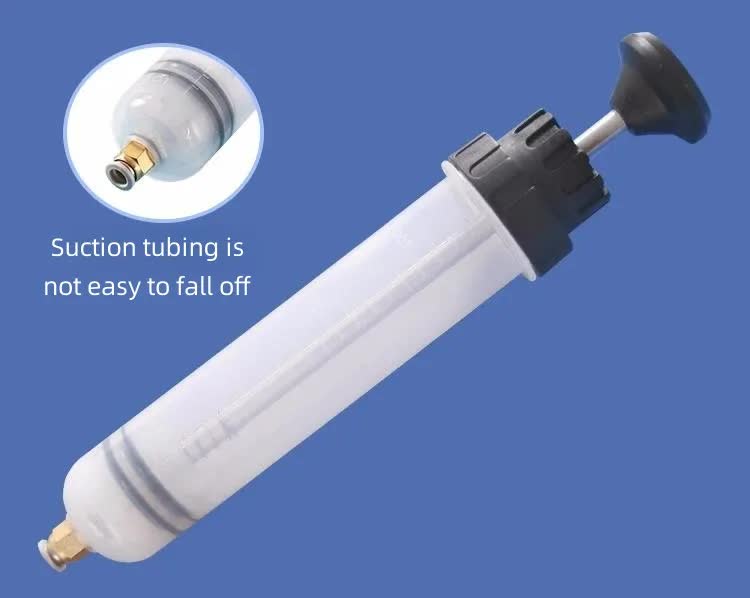 200ml Fluid Extractor & Transfer Pump - Manual Oil Syringe with Extension Tubes for Automotive Brake, Gear & Power Steering Fluids - Heavy Duty Suction Tool