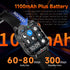 Rugged Outdoor Smart Watch for Men - 1100mAh Extra Long Battery with LED Flashlight & Compass - 2.01" HD Screen Bluetooth Calling IP68 Waterproof Fitness Tracker - Orange