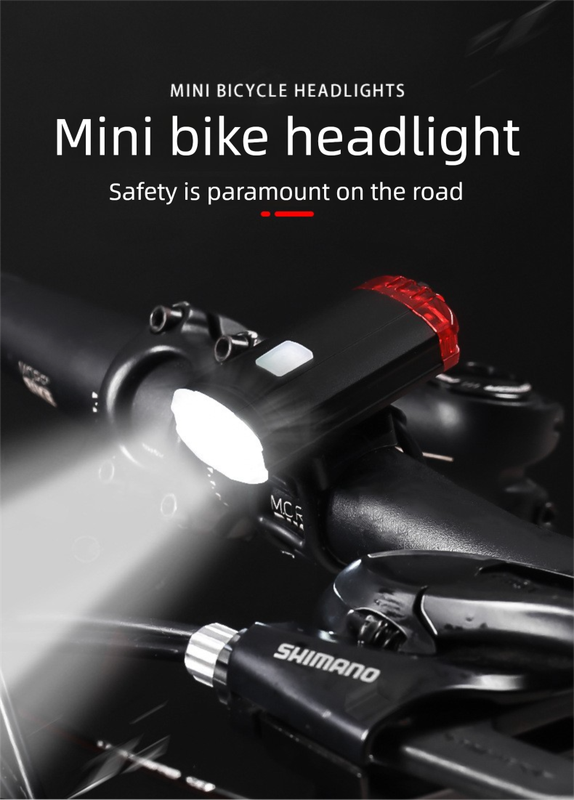 USB Rechargeable Mini Bike Light Front & Rear Combo - 150 Lumen LED High Brightness Safety Lamp for Cycling - IPX8 Waterproof Aluminium Helmet & Handlebar Light - Black
