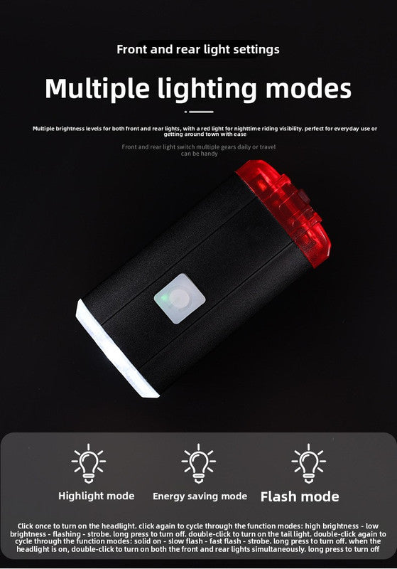 USB Rechargeable Mini Bike Light Front & Rear Combo - 150 Lumen LED High Brightness Safety Lamp for Cycling - IPX8 Waterproof Aluminium Helmet & Handlebar Light - Black