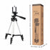110cm Lightweight Camera & Phone Tripod Stand - Portable Aluminium Travel Tripod with 3-Way Head, Bubble Level & Universal Smartphone Holder - 3110 Adjustable Mount for Live Stream & Vlogging - Black and Silver