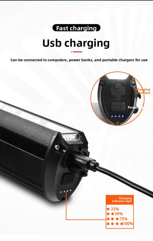 EOS610 1000 Lumen Anti-Glare Bike Light with Single Bracket Mount - USB Rechargeable LED Headlight 2000mAh - Waterproof Aluminium Horizontal Front Lamp for MTB & Road