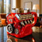 3D V8 Engine Coffee Mug Stainless Steel Liner Resin Novelty Cup 300ml Double Wall Insulated Gift for Car Enthusiasts Mechanics Red