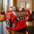 3D V8 Engine Coffee Mug Stainless Steel Liner Resin Novelty Cup 300ml Double Wall Insulated Gift for Car Enthusiasts Mechanics Red