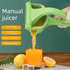 Manual Fruit Juicer Hand Press Citrus Squeezer Lemon Orange Lime Extractor Portable Food Grade PP Green Easy Clean Detachable for Home Camping