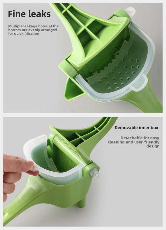 Manual Fruit Juicer Hand Press Citrus Squeezer Lemon Orange Lime Extractor Portable Food Grade PP Green Easy Clean Detachable for Home Camping
