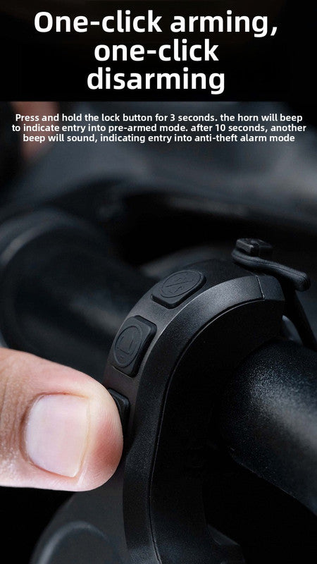 130dB Electric Bike Horn with Anti-Theft Alarm Electronic Bicycle Bell USB Rechargeable Waterproof Adjustable Volume Vibration Sensor for MTB Road Scooter Black