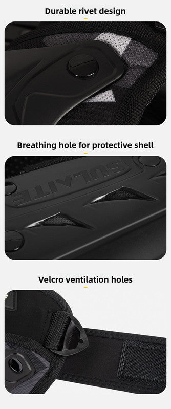 SULAITE Motorcycle Elbow Pads Motocross Arm Guards Hard Shell Protective Gear Quick Release Adjustable Strap for Dirt Bike Racing Black