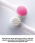 2-in-1 Dual Sided Facial Cleansing Brush Soft Microfiber & Silicone Scrubber Manual Face Washer Exfoliator Tool Pink for Deep Pore Cleaning