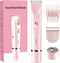 2-in-1 Electric Lady Shaver & Bikini Trimmer Dual Head Waterproof Wet & Dry Body Hair Remover Cordless Razor for Face Legs Underarms Pink