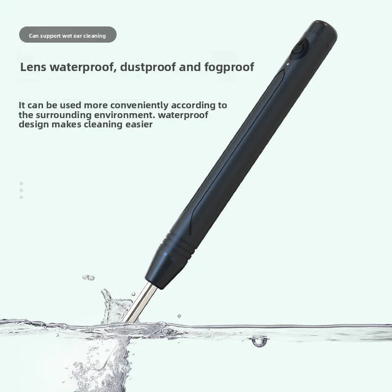 Smart Visual Ear Wax Removal Tool with HD Camera WiFi Wireless Otoscope Ear Cleaner 3.5mm Ultra Slim Lens for iPhone Android White