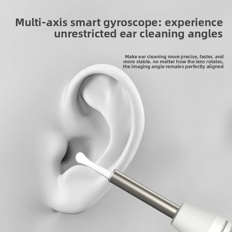 Smart Visual Ear Wax Removal Tool with HD Camera WiFi Wireless Otoscope Ear Cleaner 3.5mm Ultra Slim Lens for iPhone Android White