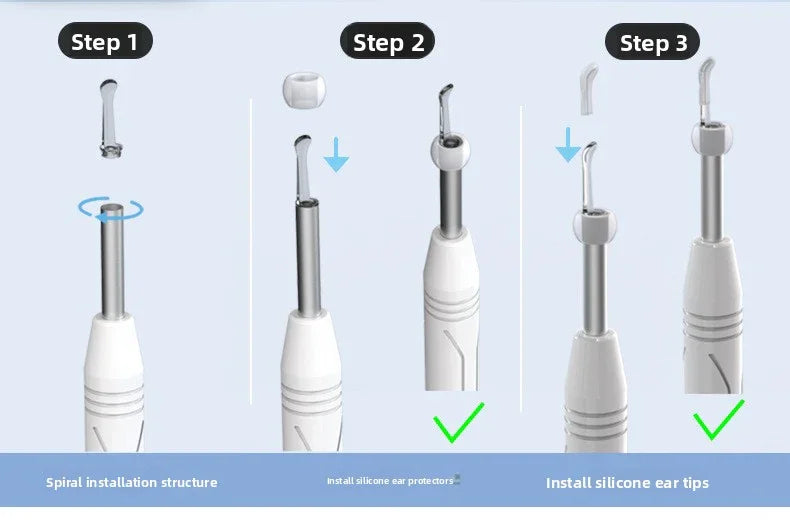 Smart Visual Ear Wax Removal Tool with HD Camera WiFi Wireless Otoscope Ear Cleaner 3.5mm Ultra Slim Lens for iPhone Android White