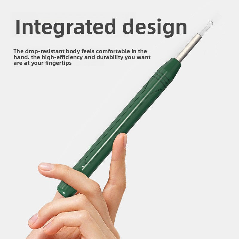 Smart Visual Ear Wax Removal Tool with HD Camera WiFi Wireless Otoscope Ear Cleaner 3.5mm Ultra Slim Lens for iPhone Android Green