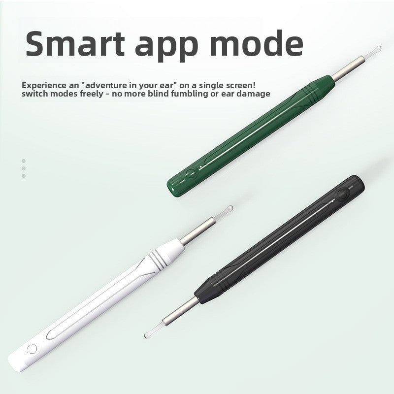 Smart Visual Ear Wax Removal Tool with HD Camera WiFi Wireless Otoscope Ear Cleaner 3.5mm Ultra Slim Lens for iPhone Android Green