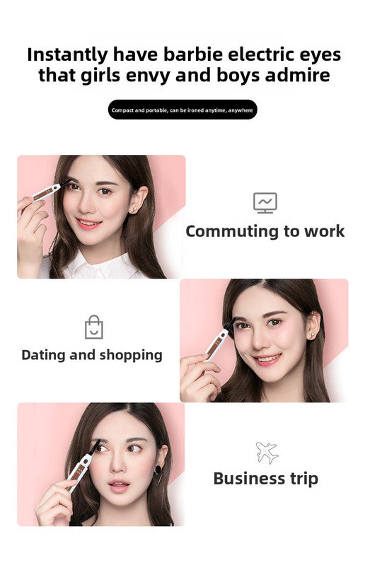 Heated Eyelash Curler Rechargeable Electric Lash Curler with LCD Display 2 Temperature Modes Fast Heating Long Lasting Natural Curl Tool White