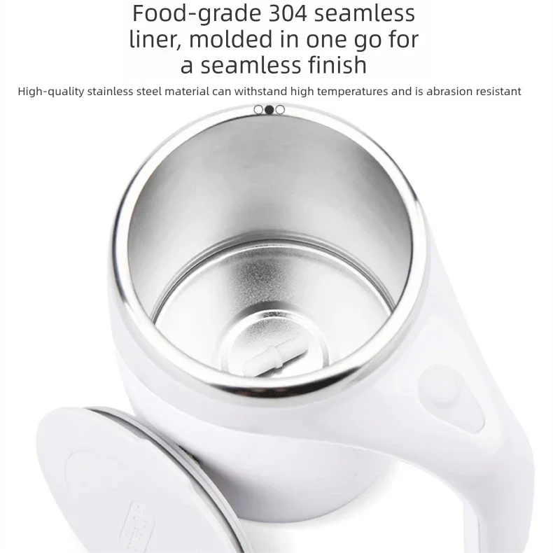 Automatic Self Stirring Coffee Mug 380ml Magnetic Mixing Cup 304 Stainless Steel AAA Battery Operated Travel Tumbler for Hot Chocolate Tea Office Home Grey