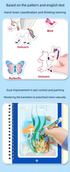 2 PCS Magic Water Colouring Book Animals & Sea World Themes Reusable Painting Activity Set Mess Free Travel Toy for Kids