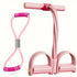 2 PCS 4-Tube Pedal Resistance Band & Figure 8 Chest Expander Pink Elastic Sit Up Pull Rope for Home Gym Yoga Pilates