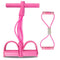 2 PCS Upgraded 6-Tube Pedal Resistance Band & Figure 8 Pull Rope Set Pink Elastic Tummy Trimmer for Home Gym Workout